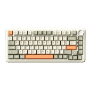 Ajazz Ak820 Max Grijs Beige Oranje Flying Fish Switch Rgb Draadloos Hotswap Mechanisch Gaming Toetsenbord 1