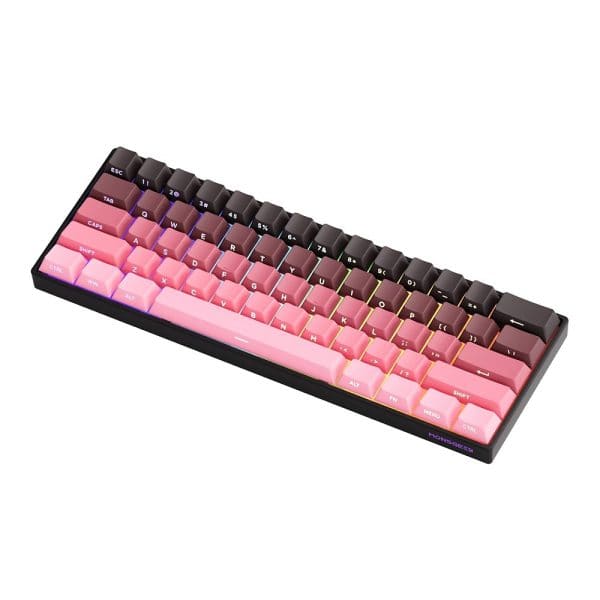 Akko Monsgeek Fun60 Max Shine Through Black Pink Gradient Hall Effect Magnetische Switch 8k Hz Argb Draadloos Hotswap Mechanisch Gaming Toetsenbord 3