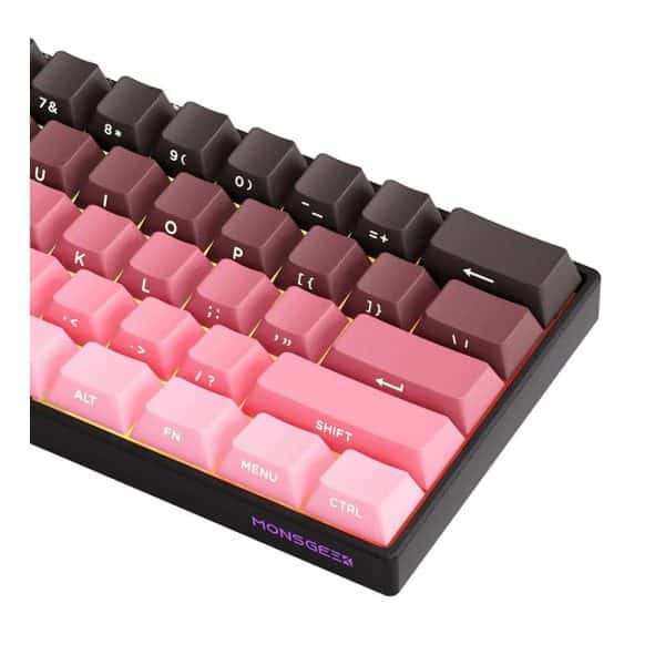 Akko Monsgeek Fun60 Max Shine Through Black Pink Gradient Hall Effect Magnetische Switch 8k Hz Argb Draadloos Hotswap Mechanisch Gaming Toetsenbord 5