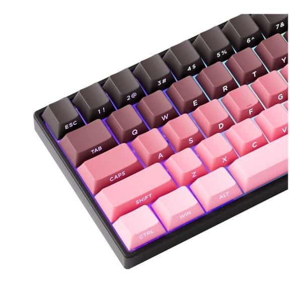 Akko Monsgeek Fun60 Max Shine Through Black Pink Gradient Hall Effect Magnetische Switch 8k Hz Argb Draadloos Hotswap Mechanisch Gaming Toetsenbord 6