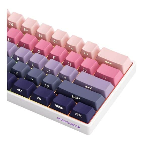Akko Monsgeek Fun60 Max Shine Through Phantom Pink Hall Effect Magnetische Switch 8k Hz Argb Draadloos Hotswap Mechanisch Gaming Toetsenbord 5