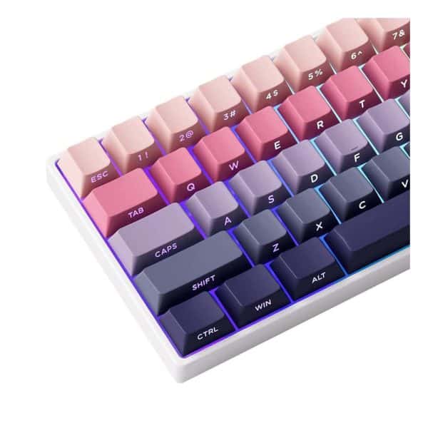 Akko Monsgeek Fun60 Max Shine Through Phantom Pink Hall Effect Magnetische Switch 8k Hz Argb Draadloos Hotswap Mechanisch Gaming Toetsenbord 6