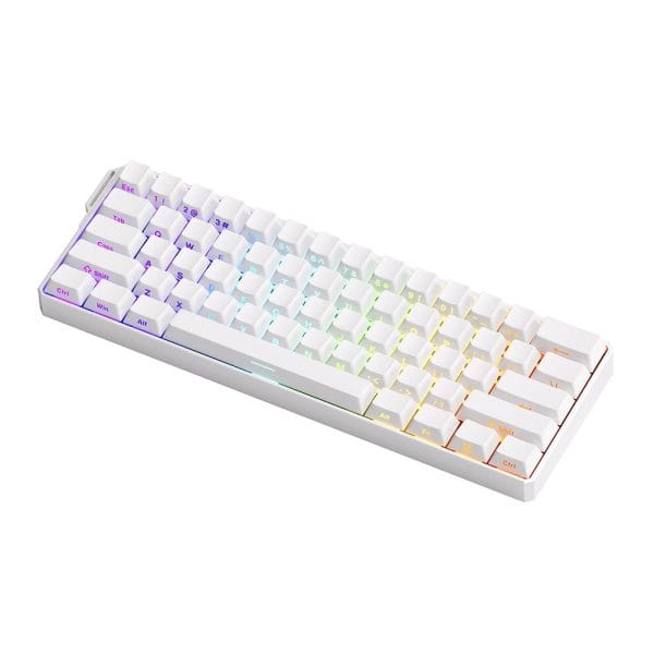 Akko Monsgeek Fun60 Ultra Shine Through White Hall Effect Magnetische Switch 8k Hz Argb Draadloos Hotswap Mechanisch Gaming Toetsenbord 5