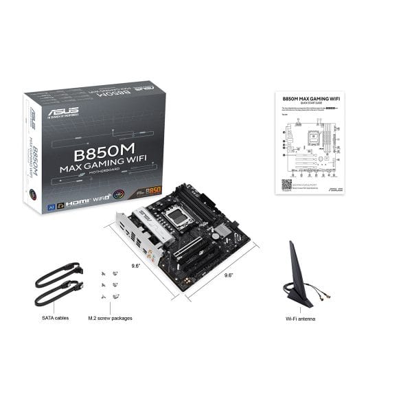 Asus B850m Max Gaming Wifi 8000mhz (oc) Ddr5 Socket Am5 M.2 Hdmi Dp Matx Moederbord 8