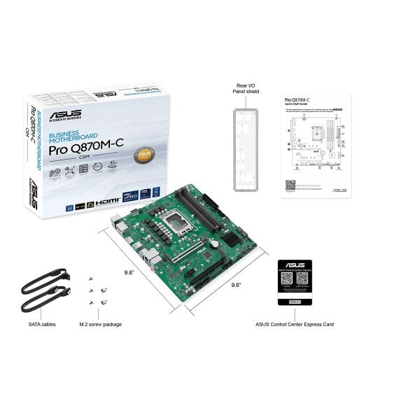 Asus Pro Q870m C Csm 6400mhz (oc) Ddr5 Socket Lga1851 M.2 Hdmi Dp Matx Moederbord 6
