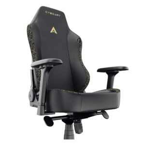 Gaming stoel Cyberart Apex NEO Series in zwart met luxe PU-lederen bekleding en 4D geheugenfoam voor optimaal comfort tijdens lange speelsessies.