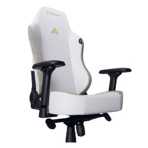 Luxe gamingstoel Cyberart Apex NEO Lunar Edition met PU-lederen bekleding, 4D geheugenfoam kussen en verstelbare armleuningen voor ultiem comfort tijdens gamen.