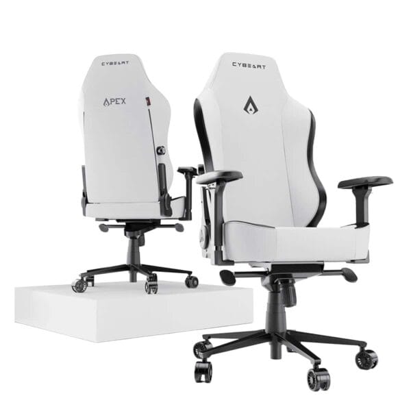 Hoogwaardige witte gaming stoel met ergonomisch ontwerp.