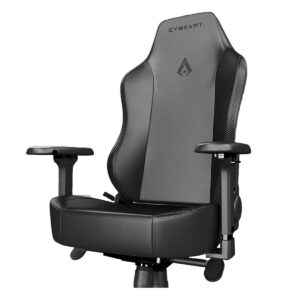 Comfortabele Cyberart Apex Series Ghost Edition gaming stoel met PU-lederen bekleding, 4D verstelbare armleuningen en ergonomisch ontwerp voor ultiem gaming comfort.