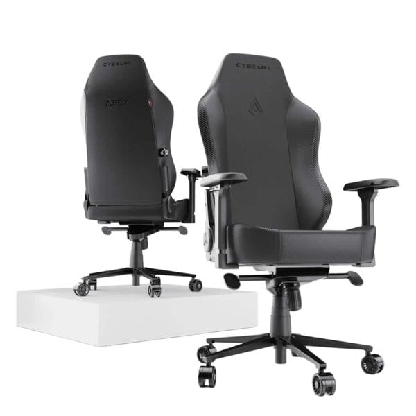 Professionele gamingstoel van Cybeart Apex Series Ghost Edition met ergonomisch ontwerp, PU leren bekleding en 4D geheugen foam kussen voor ultiem comfort.