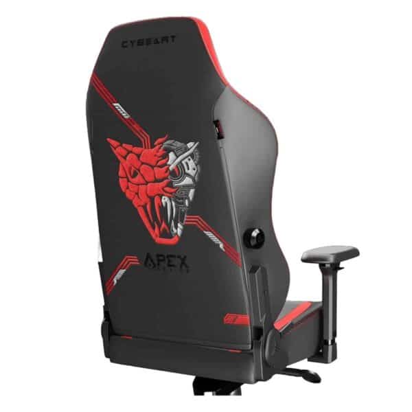 Gaming stoel van Cyberart Apex Series met ergonomisch ontwerp, PU-lederen bekleding en 4D geheugen foam kussen voor optimaal comfort tijdens lange speelsessies.