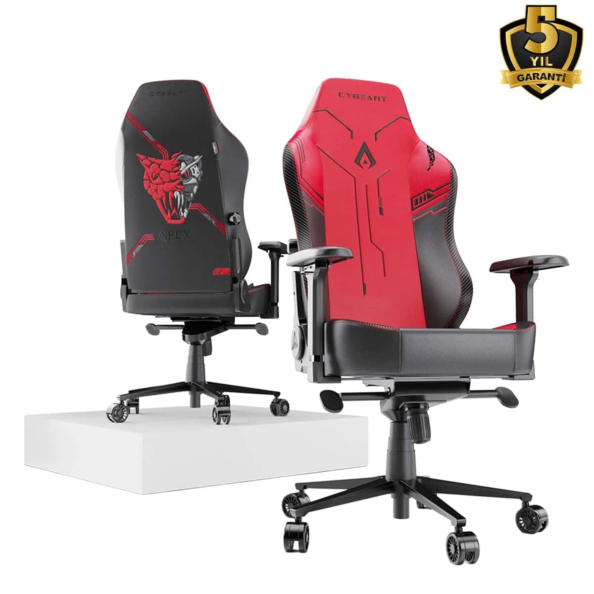 Cybeart Apex Series Signature Edition Pu Lederen Rugsteun 4d Geheugen Foam Kussen Gaming Stoel 5 Jaar Garantie 5