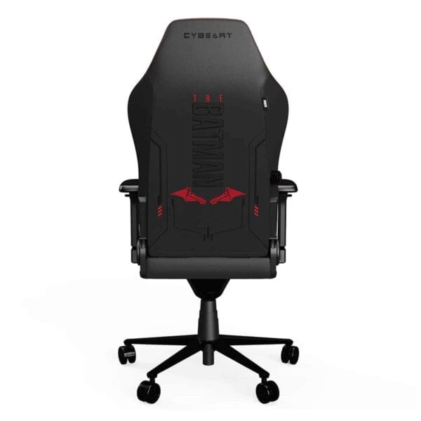 Gaming stoel met Batman-thema, ergonomisch ontwerp, PU-lederen bekleding, verstelbare armleuningen en 4D-geheugenschuimkussen voor optimaal comfort tijdens lange gaming sessies.