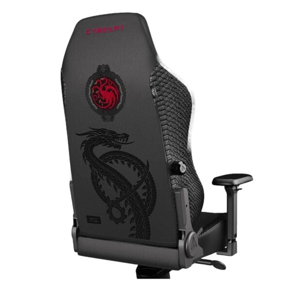 Gaming stoel met Targaryen drakenprint, PU-lederen bekleding en ergonomisch ontwerp voor comfortabel gamen en lange sessies.