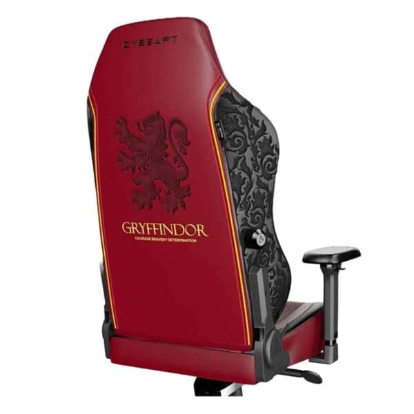 Gaming stoel met Gryffindor logo en Harry Potter Gryffindor thema, ergonomisch ontwerp met PU-lederen bekleding, 4D geheugen foam kussen, ideaal voor gamers en Harry Potter fans.