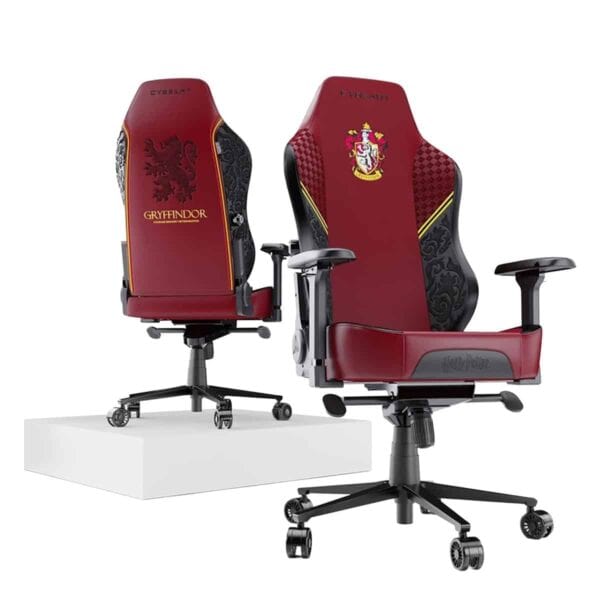 Gryffindor gaming stoel met Harry Potter Gryffindor embleem, ergonomisch ontwerp, PU-lederen bekleding, ideaal voor gamers en Harry Potter fans.