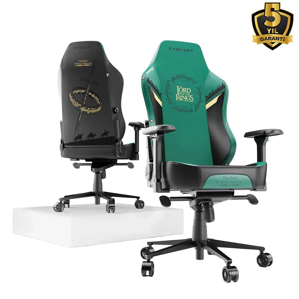 Cybeart Lord Of The Rings Series Pu Lederen Rugsteun 4d Geheugen Foam Kussen Gaming Stoel 5 Jaar Garantie 5