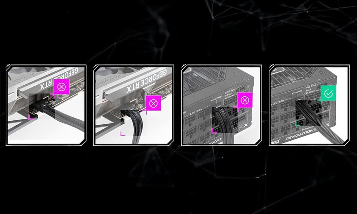 HOE 12+4 PIN 12VHPWR-KABEL JUIST AANSLUITEN OM SCHADE TE VOORKOMEN