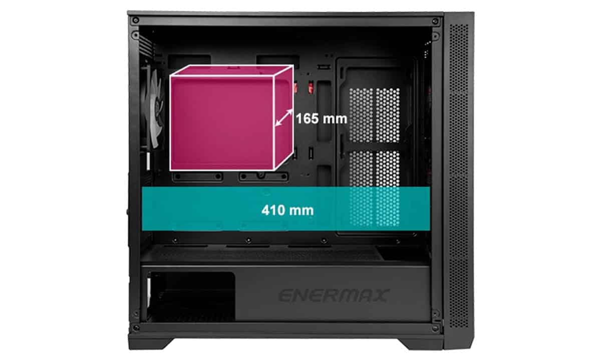 Supports 410mm GPU and 165mm CPU Air Cooler