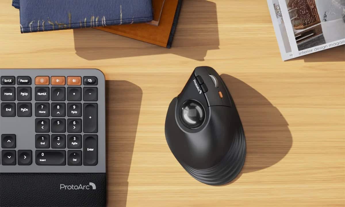 EM05 NL Ergonomische Verticale Trackball Muis