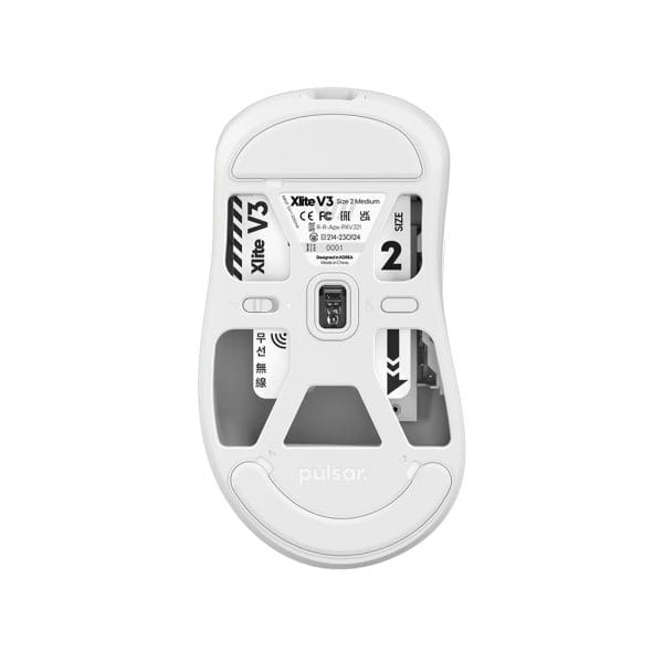 Pulsar Xlite V3 Witte Draadloze Size 2 Medium Gaming Muis Pxv322 4
