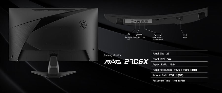 MSI MAG 27C6X Gaming Monitor h12