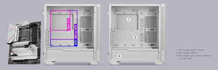 MSI MPG VELOX 100R WHITE Behuizing h13