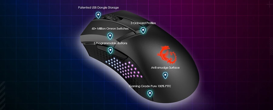 MSI Clutch GM51 Lightweight Wireless Muis h14