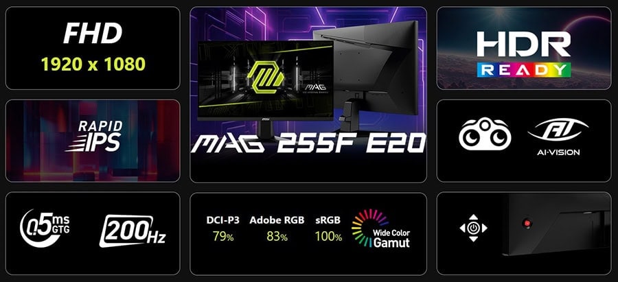 MSI MAG 255F E20 Gaming Monitor H4