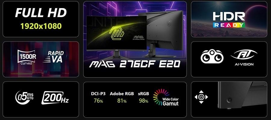 MSI MAG 276CF E20 Gaming Monitor H4