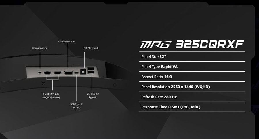 MSI MPG 325CQRXF Gebogen Gaming Monitor H15