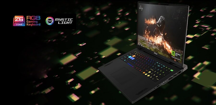 RGB gaming toetsenbord met mystic light en 26 zone verlichting.