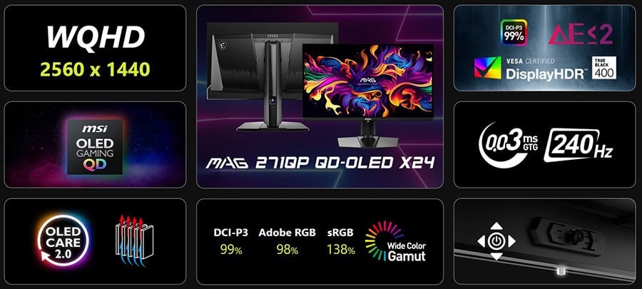 MSI MAG 271QP QD-OLED X24 Oyuncu Monitörü H3