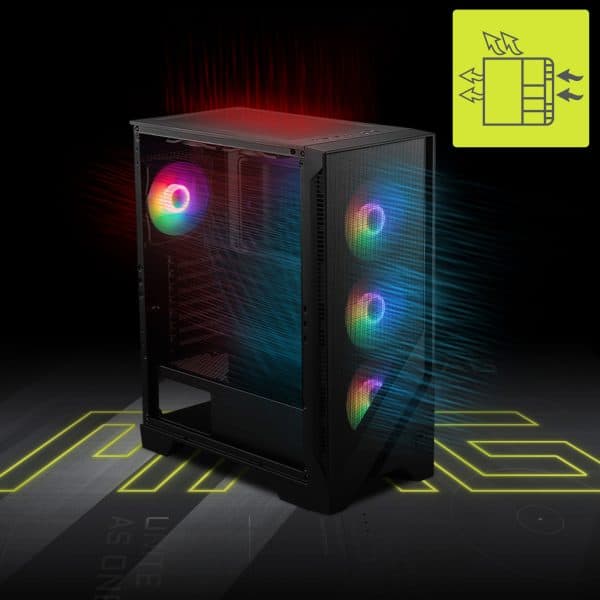 MSI MAG FORGE 120A B65 RGB Gehard Glas USB 3.2 ATX Mid Tower Zwart 650W 80+ Bronze Gaming Behuizing h2