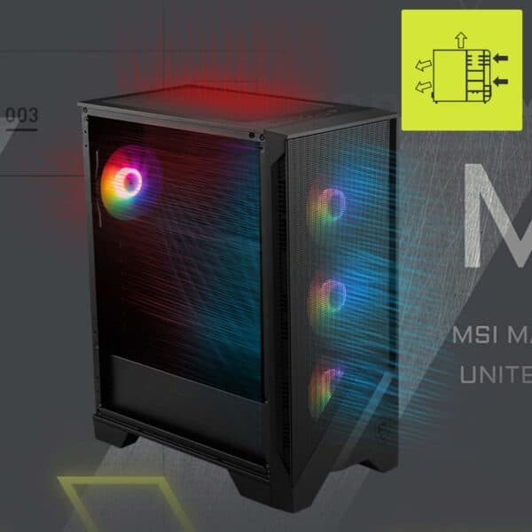 MSI MAG FORGE 121A B75 PCIE5 MAG A750BN 750W Mid Tower ATX Gaming Behuizing h2