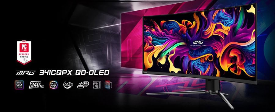 MSI MPG 341CQPX QD-OLED Gaming Monitor H2