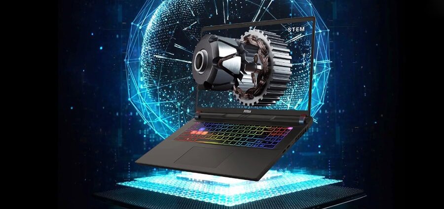 Geavanceerde gaming laptop met RGB-verlichting en krachtige hardware voor optimale gaming ervaring.