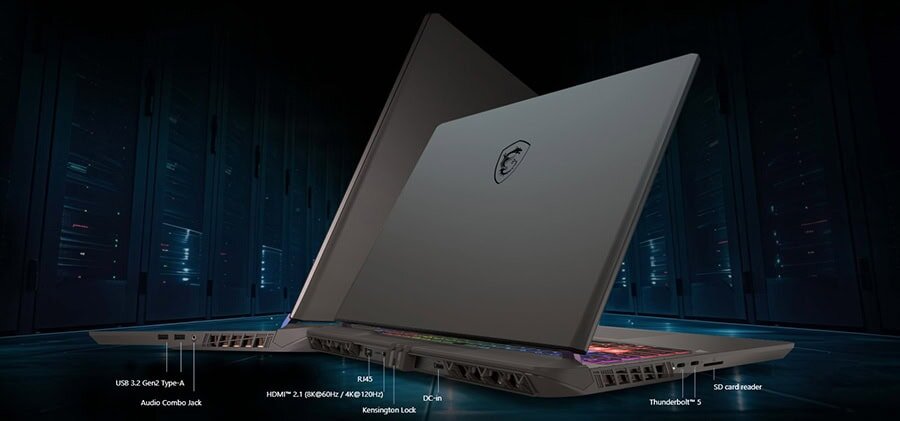 RGB gaming laptop met krachtige specificaties en geavanceerde koeltechnologie voor optimale game-prestaties.