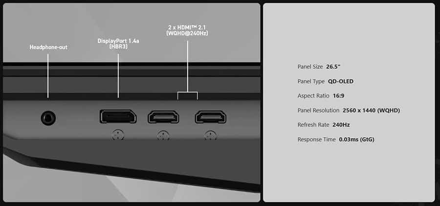 MSI MAG 271QP QD-OLED X24 Gaming Monitor H15