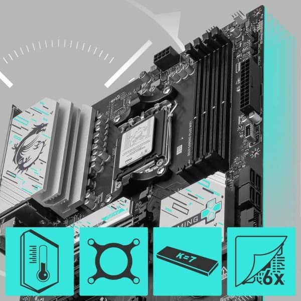 MSI B840 GAMING PLUS WIFI Moederbord h4