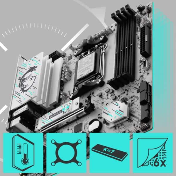 MSI B840M GAMING PLUS WIFI6E 8000MHz (OC) Moederbord H4