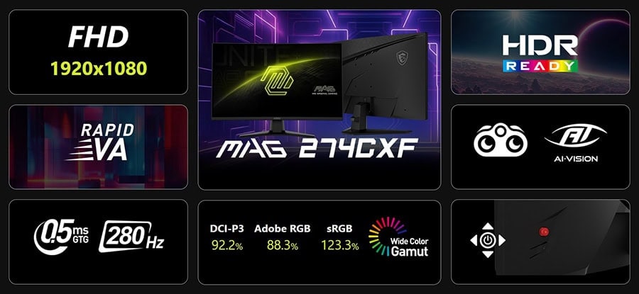 MSI MAG 274CXF Gaming Monitor H4