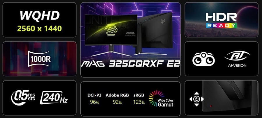 MSI MAG 325CQRXF E2 Gaming Monitor h4