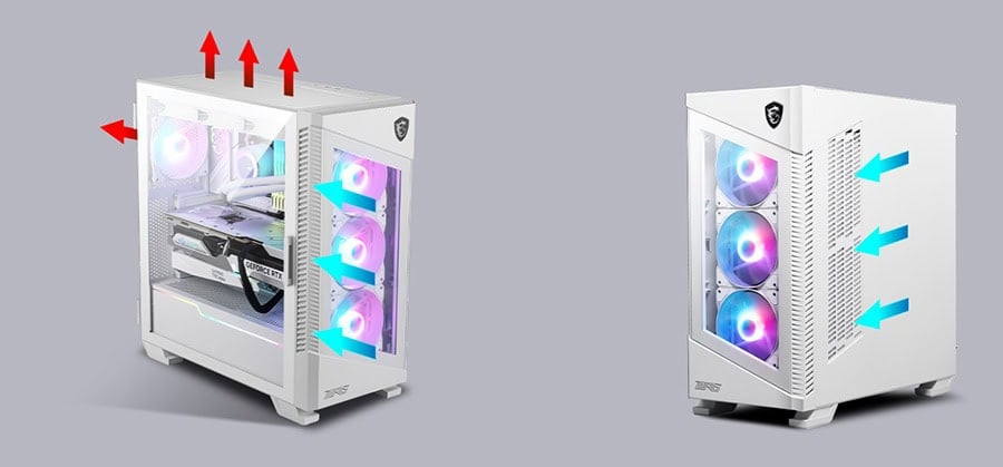 MSI MPG VELOX 100R WHITE Behuizing h4