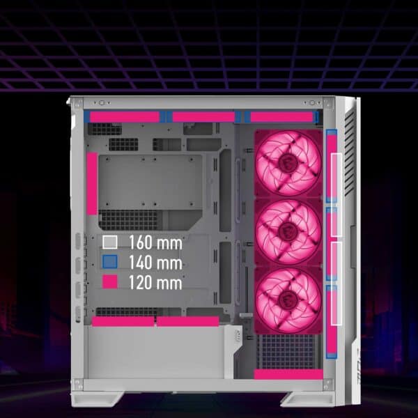 MSI MPG VELOX 300R AIRFLOW PZ WHITE Gaming Behuizing h4