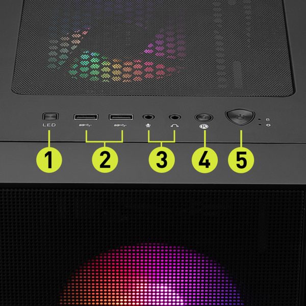 MSI MAG FORGE 120A B65 RGB Gehard Glas USB 3.2 ATX Mid Tower Zwart 650W 80+ Bronze Gaming Behuizing h5