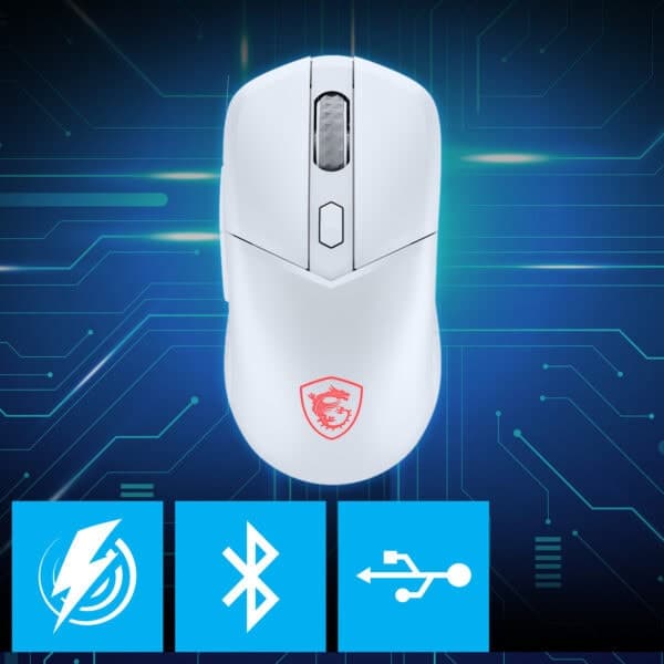 MSI VERSA 300 WIRELESS WHITE Gaming Muis H6
