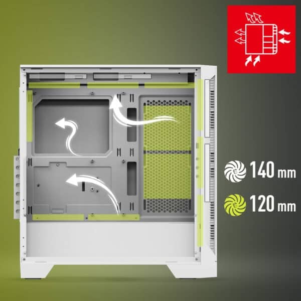 MSI MAG FORGE 320R AIRFLOW WHITE Gaming Behuizing h7