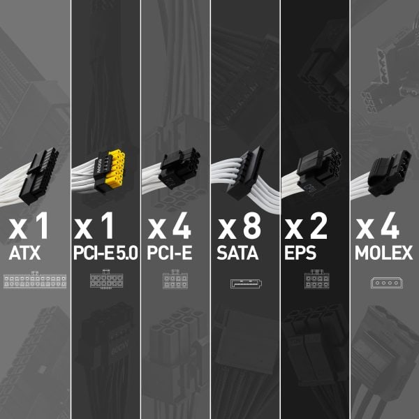MSI MAG A850GL PCIE5 850W 80+ Gold Volledig Modulaire 120mm Ventilator Voedingsunit a8