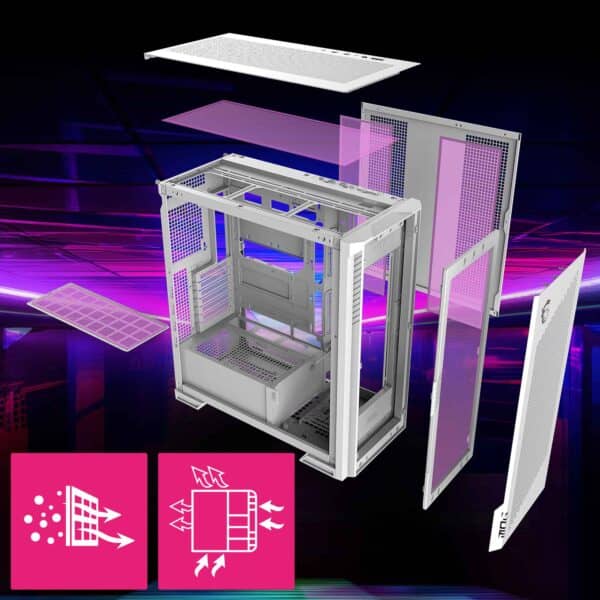 MSI MPG VELOX 300R AIRFLOW PZ WHITE Gaming Behuizing h8